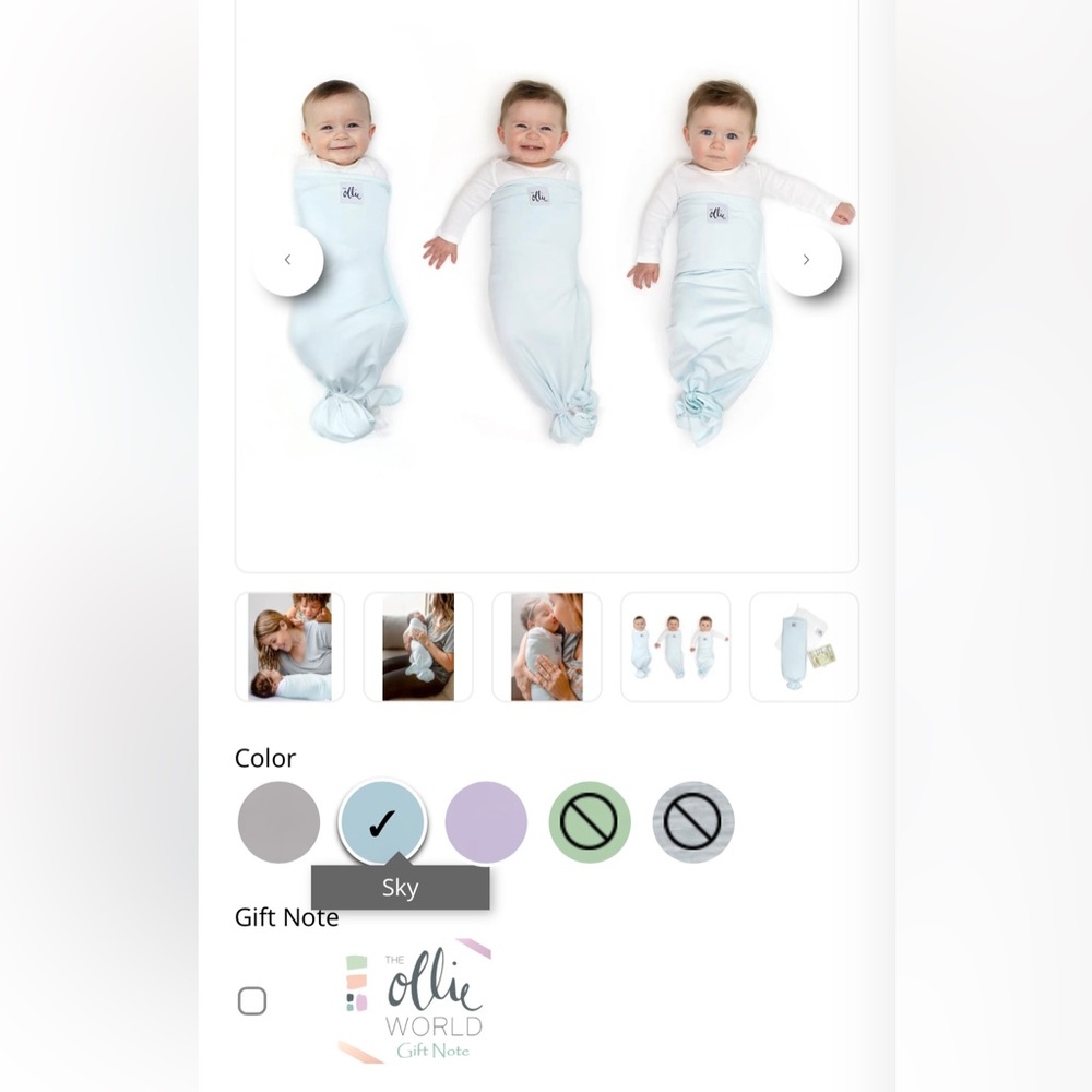 The Ollie baby swaddle